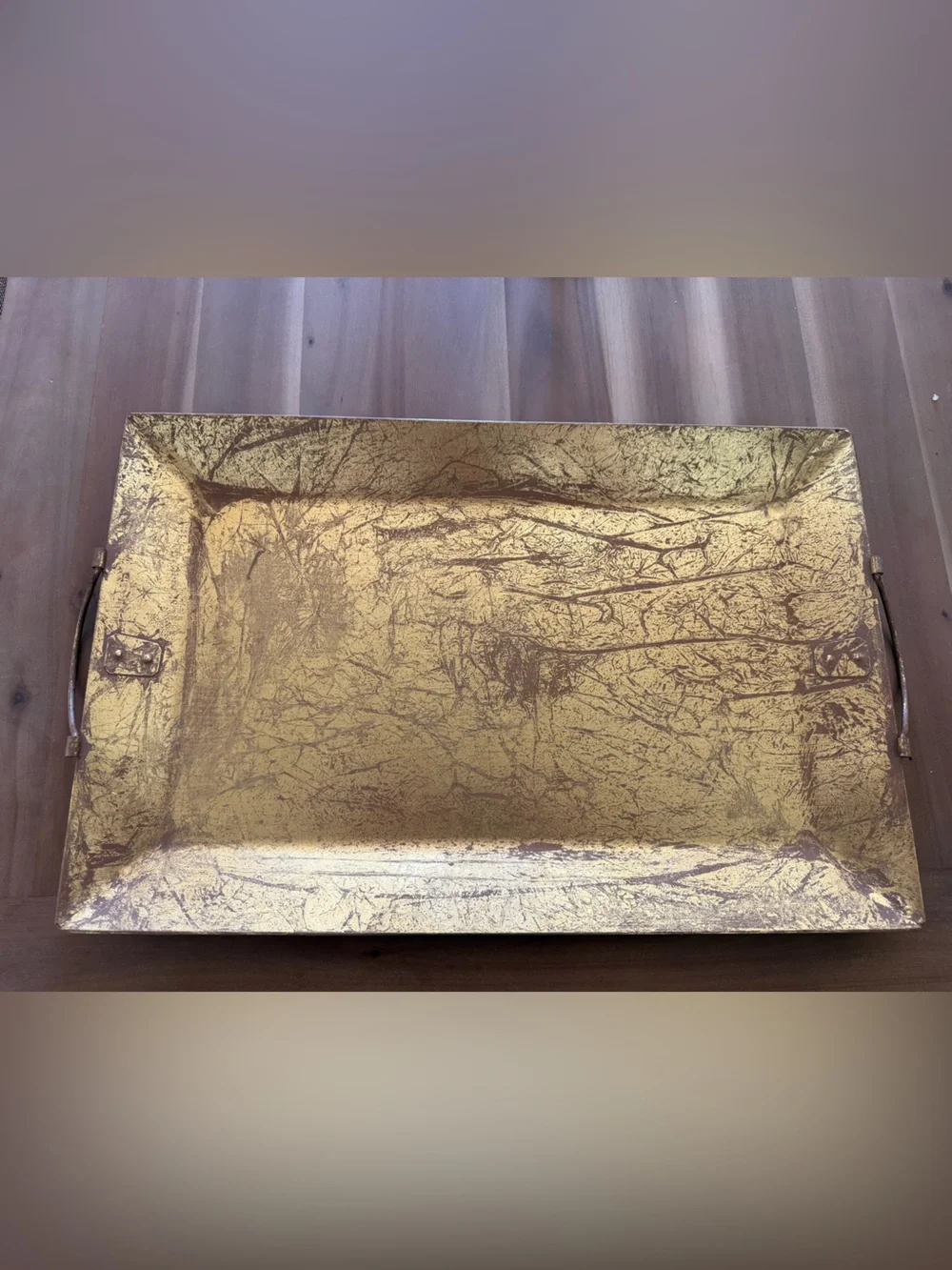 Mud Pie Gold foil Rectangular Decorative large Tray